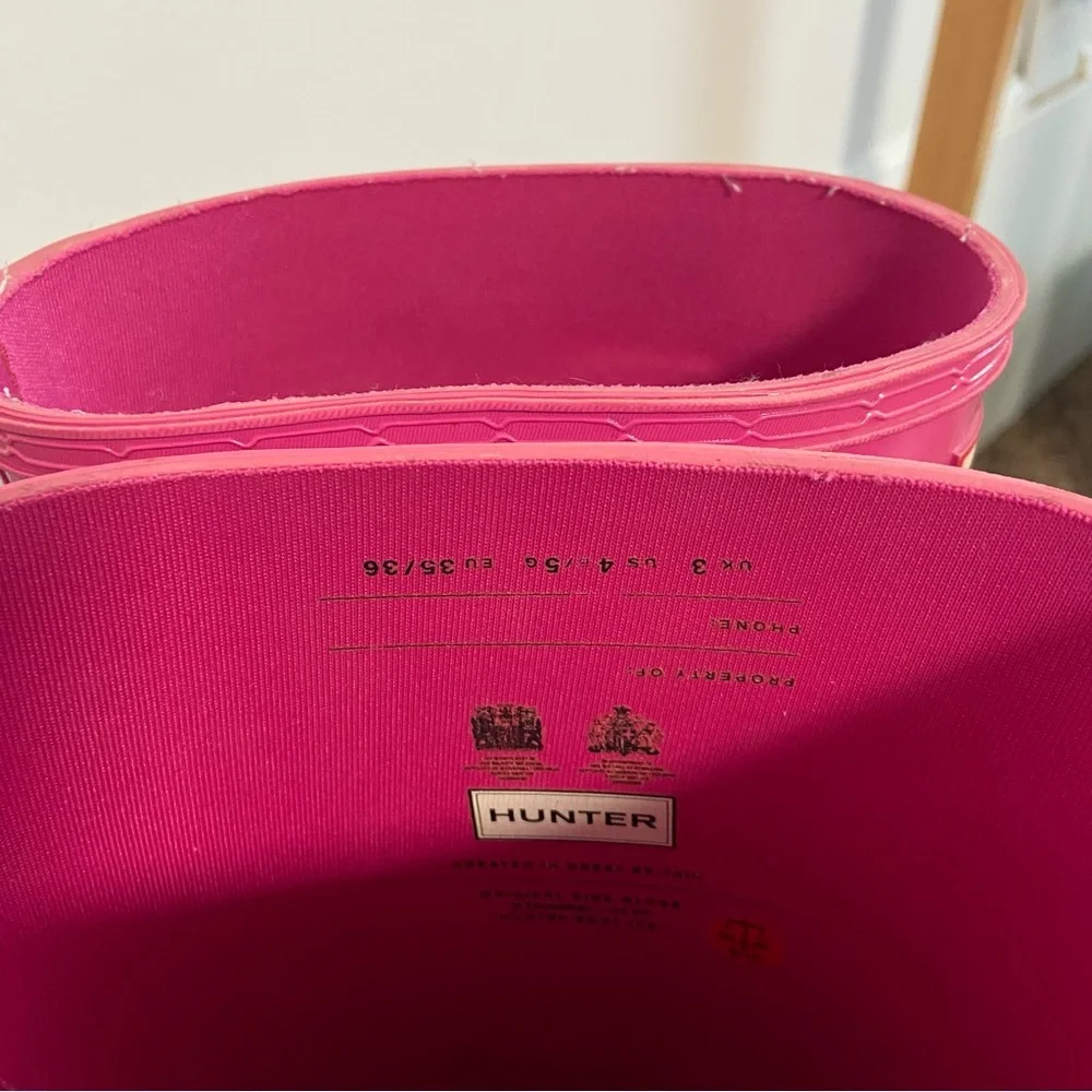 hunter pink tall rain boots - Picture 6 of 8